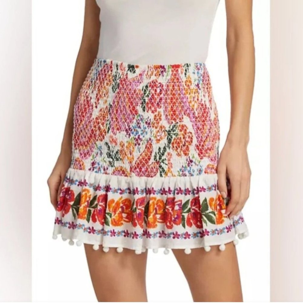 Farm Rio NWOT Floral Spring Bananas Mini Skirt